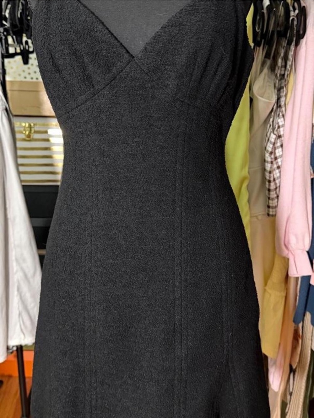 CHANEL vintage 1993 Black Tweed Mini Dress - Picture 3 of 8